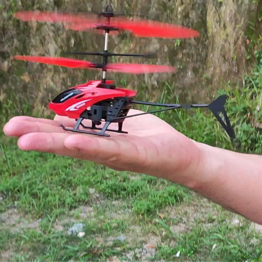 Helicóptero Controle Remoto E Sensor Mini Drone Recarregável Amarelo